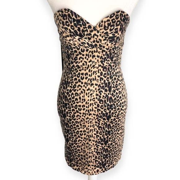 Twenty One Animal Print Strapless Tube Mini Dress - Picture 1 of 6